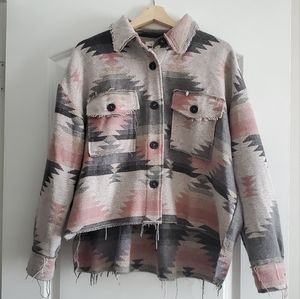 Boho Distressed Shacket
